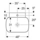 Geberit Aufsatzwaschtisch One 50x42,5cm, Schale, o Ü, w K-T., HL mit.