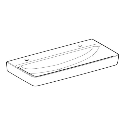 Geberit Aufsatzwaschtisch Renova Plan 100x48cm, HL re + li, m ÜL, we. K-Tect