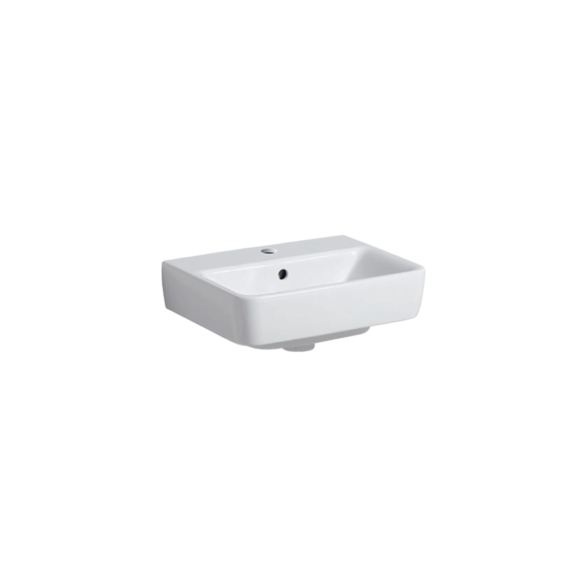 Geberit Aufsatzwaschtisch Renova Plan 45x34cm, Hahnl. mit., m ÜL, we. KeraTect