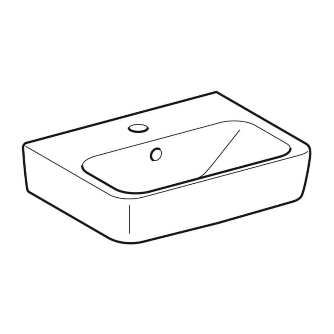 Geberit Aufsatzwaschtisch Renova Plan 45x34cm, Hahnl. mit., mit Überlauf, weiß