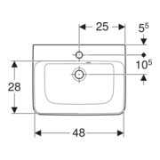 Geberit Aufsatzwaschtisch Renova Plan 50x38cm, Hahnl. mit., m ÜL, we. KeraTect-4