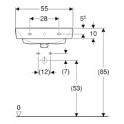 Geberit Aufsatzwaschtisch Renova Plan 55x44cm, Hahnl. mit., mit Überlauf, weiß-5