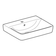 Geberit Aufsatzwaschtisch Renova Plan 60x48cm, Hahnl. mit., mit Überlauf, weiß-2