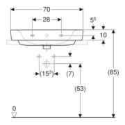 Geberit Aufsatzwaschtisch Renova Plan 70x48cm, Hahnl. mit., mit Überlauf, weiß-4