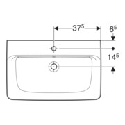 Geberit Aufsatzwaschtisch Renova Plan 75x48cm, Hahnl. mit., m ÜL, we. KeraTect-4