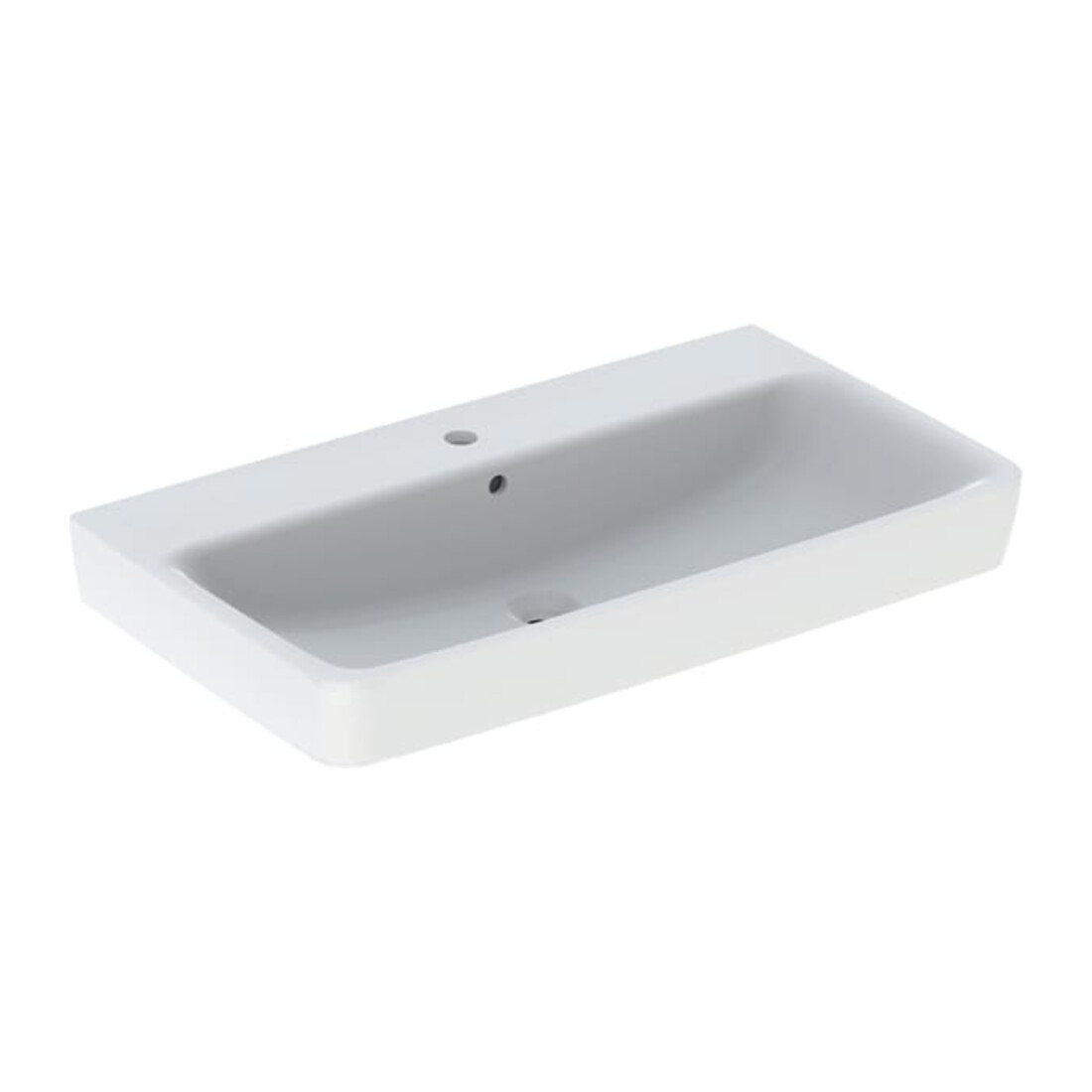 Geberit Aufsatzwaschtisch Renova Plan 85x48cm, Hahnl. mit., m ÜL, we. KeraTect