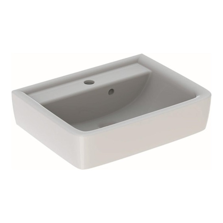 Geberit Aufsatzwaschtisch RENOVA PLAN mit Hahnloch, mit Überlauf 500 x 380 mm weiß