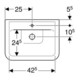 Geberit Aufsatzwaschtisch RENOVA PLAN mit Hahnloch, mit Überlauf 500 x 380 mm weiß