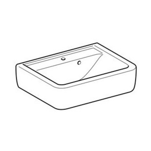 Geberit Aufsatzwaschtisch RENOVA PLAN mit Hahnloch, mit Überlauf 500 x 380 mm weiß