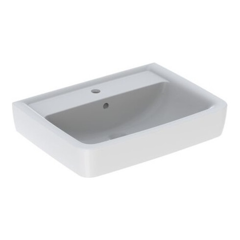 Geberit Aufsatzwaschtisch RENOVA PLAN mit Hahnloch, mit Überlauf 650 x 480 mm weiß