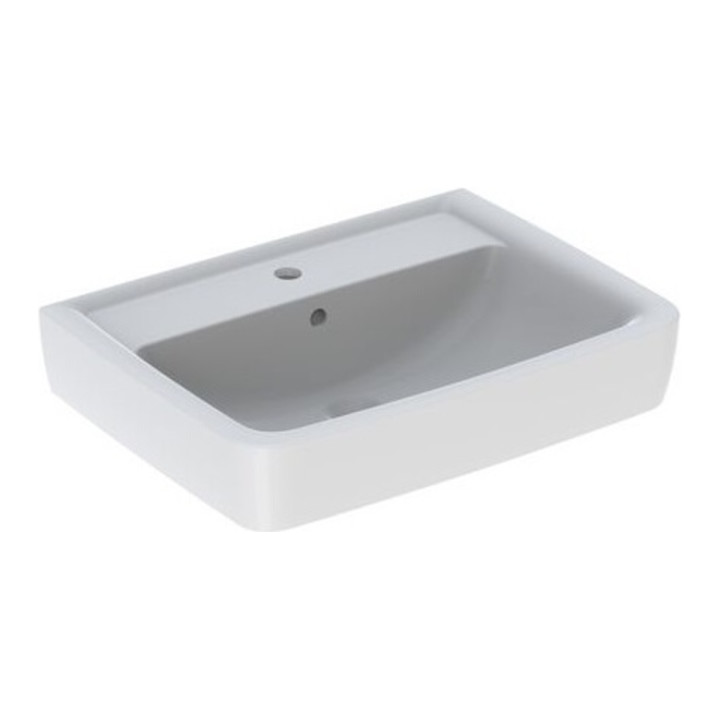 Geberit Aufsatzwaschtisch RENOVA PLAN mit Hahnloch, mit Überlauf 650 x 480 mm weiß