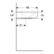 Geberit Aufsatzwaschtisch RENOVA PLAN mit Hahnloch, mit Überlauf 650 x 480 mm weiß