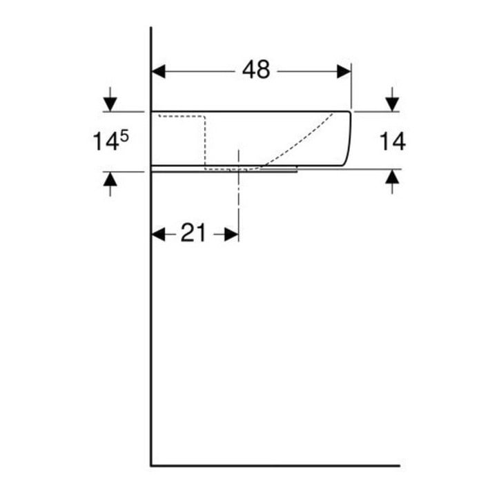 Geberit Aufsatzwaschtisch RENOVA PLAN mit Hahnloch, mit Überlauf 650 x 480 mm weiß