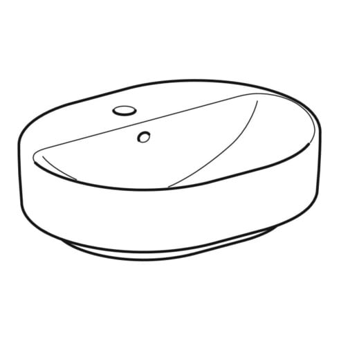 Geberit Aufsatzwaschtisch VariForm 50x40cm, m Hahnloch, m ÜL, ellipt., weiß