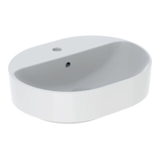 Geberit Aufsatzwaschtisch VariForm 50x40cm, m HLB, m Ü, ellipt., we. K-Tect
