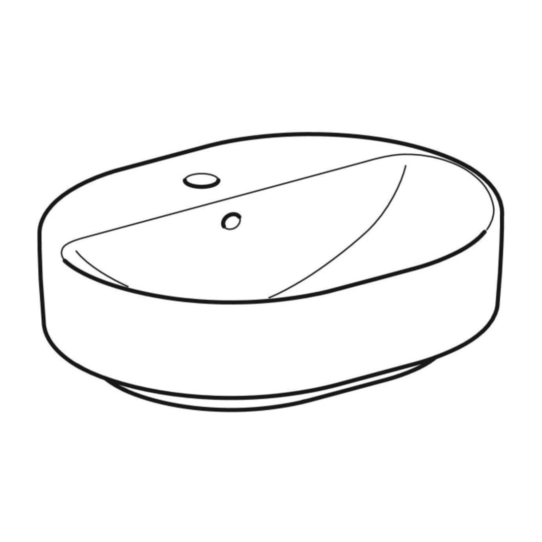 Geberit Aufsatzwaschtisch VariForm 50x40cm, m HLB, m Ü, ellipt., we. K-Tect