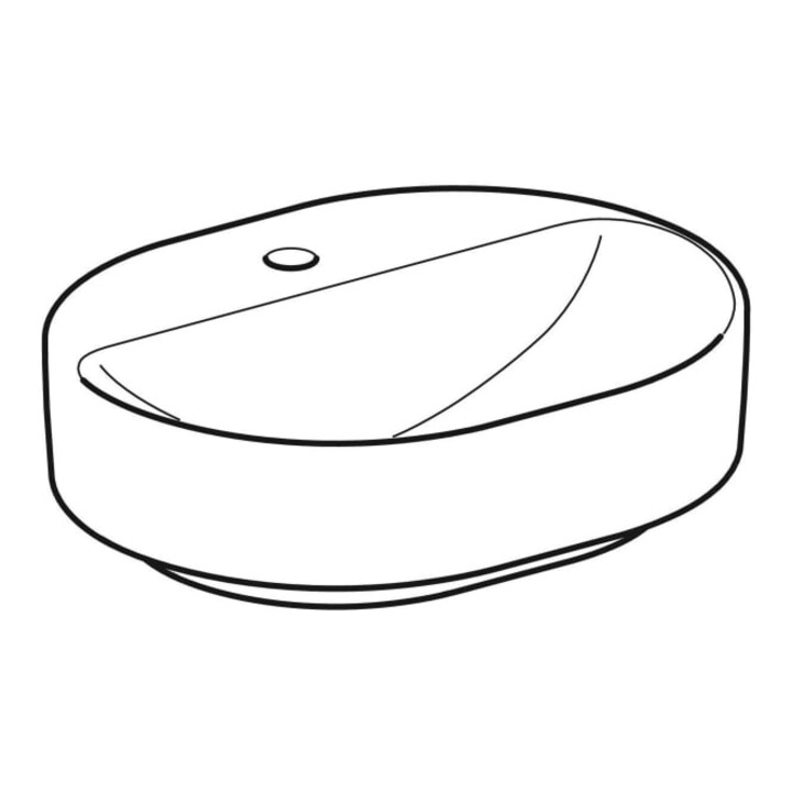 Geberit Aufsatzwaschtisch VariForm 50x40cm, m HLB, o Ü, ellipt., we. K-Tect