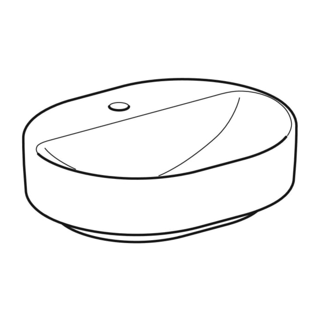 Geberit Aufsatzwaschtisch VariForm 50x40cm, m HLB, o Ü, ellipt., we. K-Tect