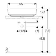 Geberit Aufsatzwaschtisch VariForm 55x40cm, o HL, o. ÜL, ov., we. K-Tect-4
