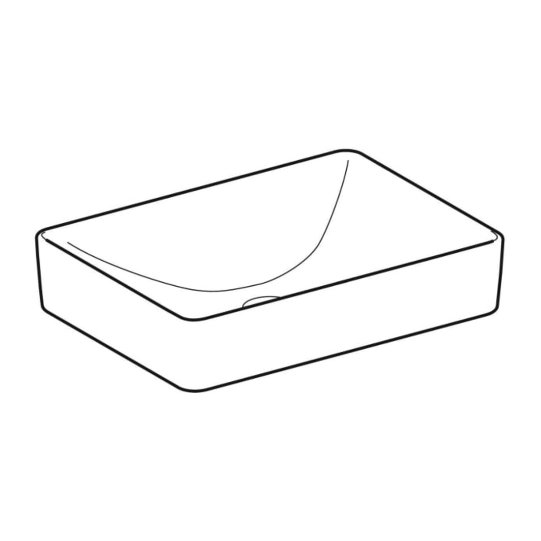 Geberit Aufsatzwaschtisch VariForm 55x40cm, o HL, o. ÜL, recht., we. K-Tect