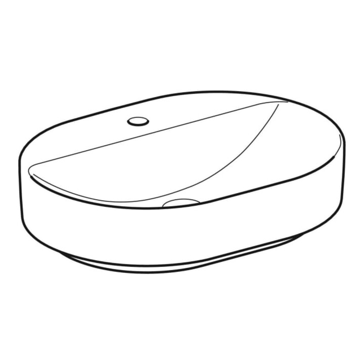 Geberit Aufsatzwaschtisch VariForm 60x45cm, m HLB, o Ü, ellipt., we. K-Tect