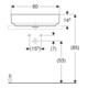 Geberit Aufsatzwaschtisch VariForm 60x45cm, m HLB, o Ü, ellipt., we. K-Tect