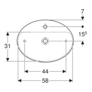 Geberit Aufsatzwaschtisch VariForm 60x45cm, m HLB, o. ÜL, ov., we. K-Tect-5