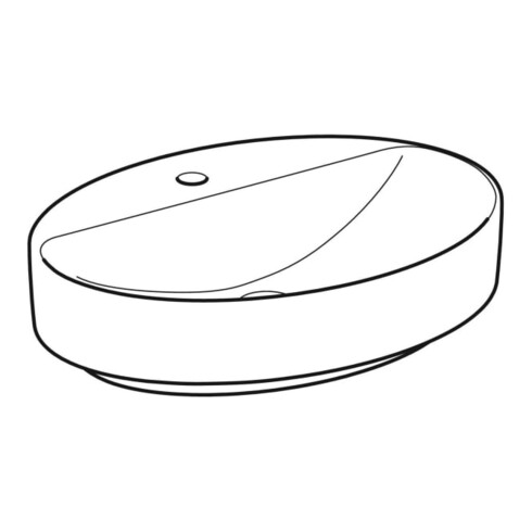 Geberit Aufsatzwaschtisch VariForm 60x45cm, m HLB, o. ÜL, ov., we. K-Tect