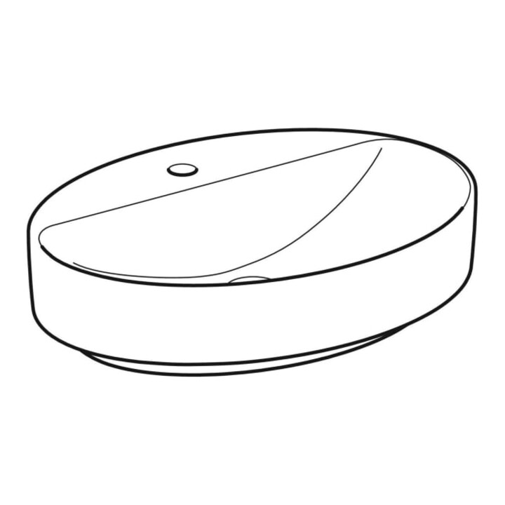 Geberit Aufsatzwaschtisch VariForm 60x45cm, m HLB, o. ÜL, ov., we. K-Tect