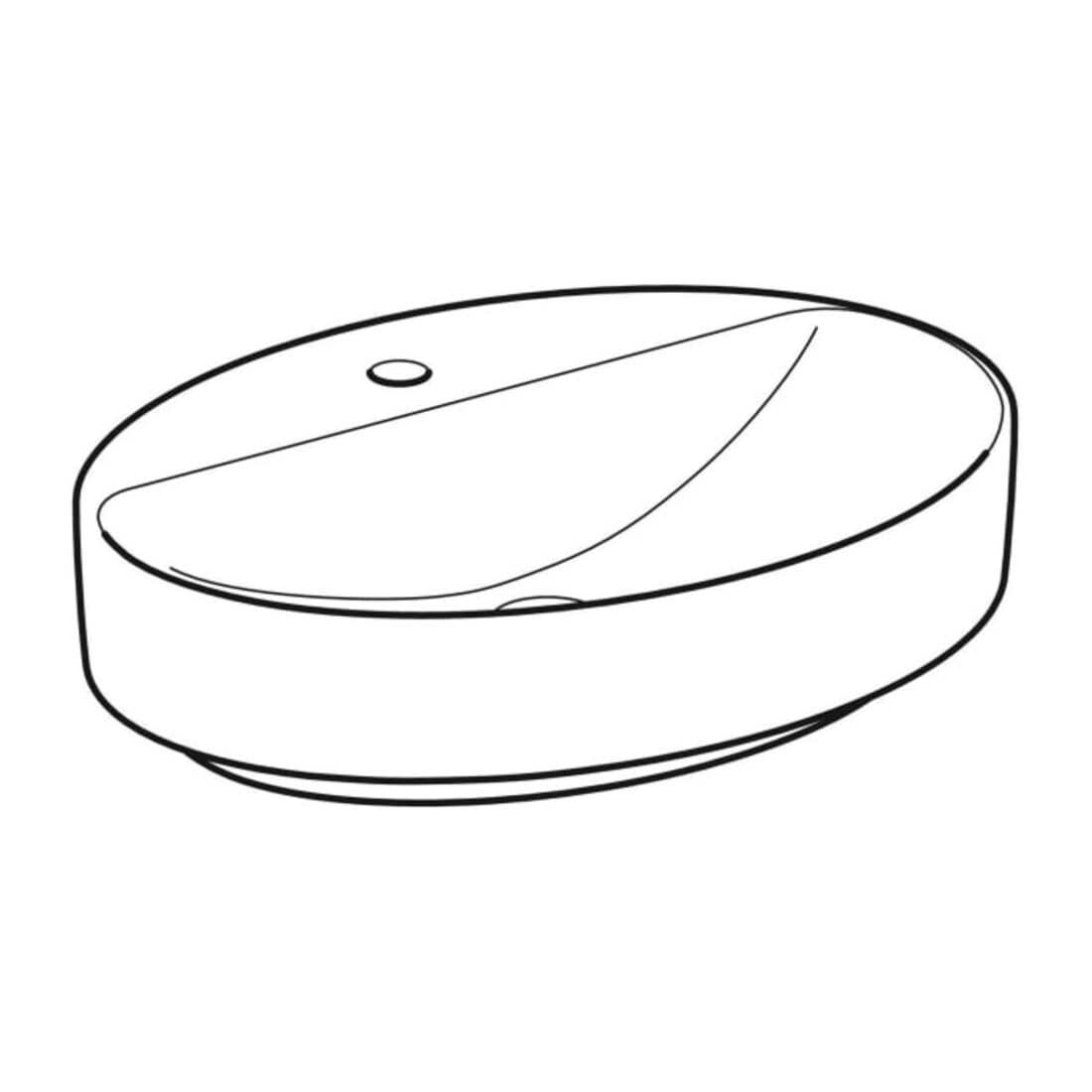 Geberit Aufsatzwaschtisch VariForm 60x45cm, m HLB, o. ÜL, ov., we. K-Tect