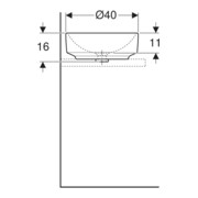 Geberit Aufsatzwaschtisch VariForm d 40cm, o. Hahnl., o. ÜL, rd, we. K-Tect-5