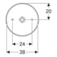Geberit Aufsatzwaschtisch VariForm d 40cm, o. Hahnl., o. ÜL, rund, weiß