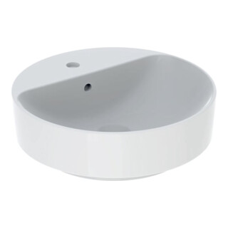 Geberit Aufsatzwaschtisch VariForm d 45cm, m Hahnloch, m ÜL, rd, we. K-Tect