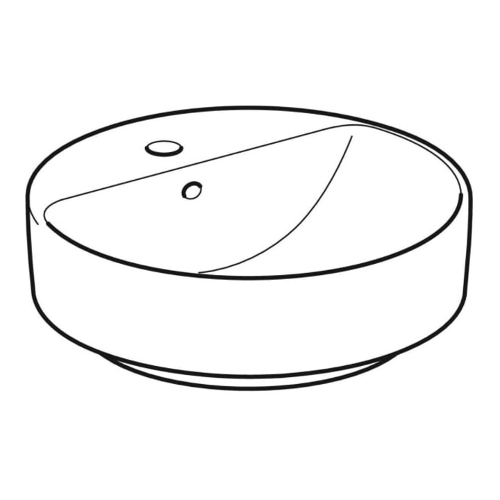 Geberit Aufsatzwaschtisch VariForm d 45cm, m Hahnloch, m ÜL, rd, we. K-Tect