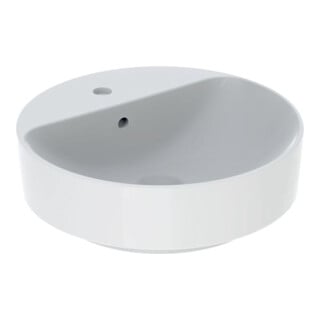 Geberit Aufsatzwaschtisch VariForm d 45cm, m Hahnloch, m ÜL, rund, weiß