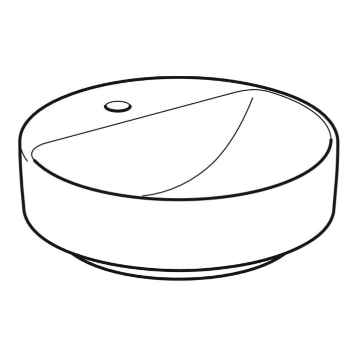 Geberit Aufsatzwaschtisch VariForm d 45cm, m HLB, o. ÜL, rd, we. K-Tect