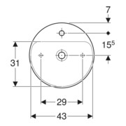 Geberit Aufsatzwaschtisch VariForm d 45cm, m HLB, o. ÜL, rd, we. K-Tect-4