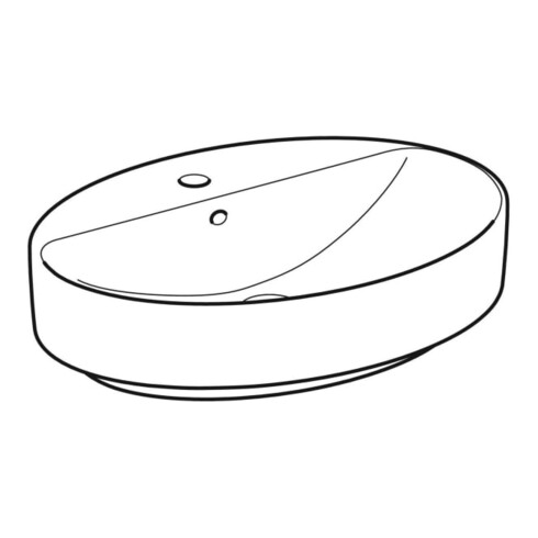 Geberit Aufsatzwaschtisch VariForm w K-Tect, 60x45cm, m Hahnloch, m ÜL, ov.