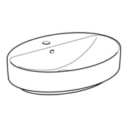 Geberit Aufsatzwaschtisch VariForm w K-Tect, 60x45cm, m Hahnloch, m ÜL, ov.-2