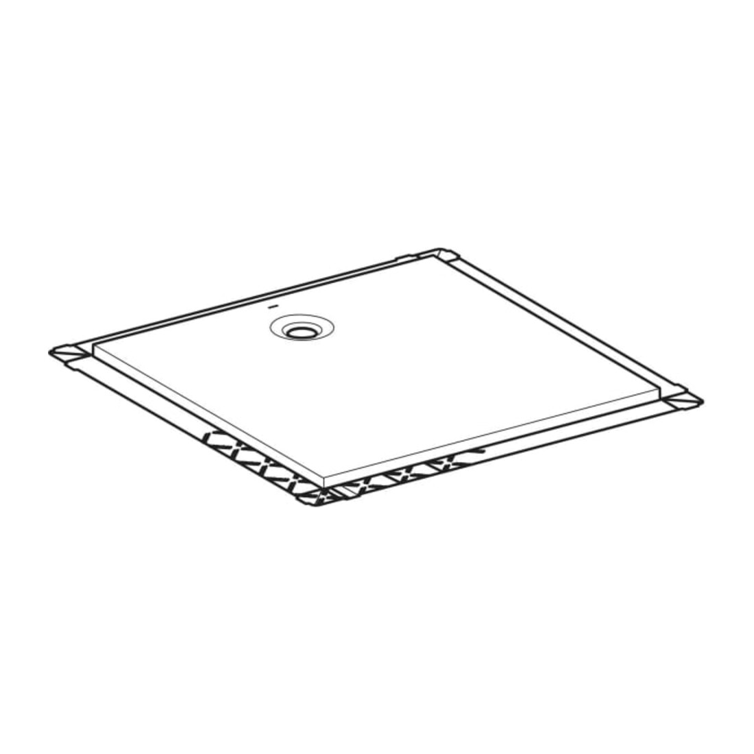 Geberit Bac à douche Olona blanc/mat, carré, 120x120x4 cm