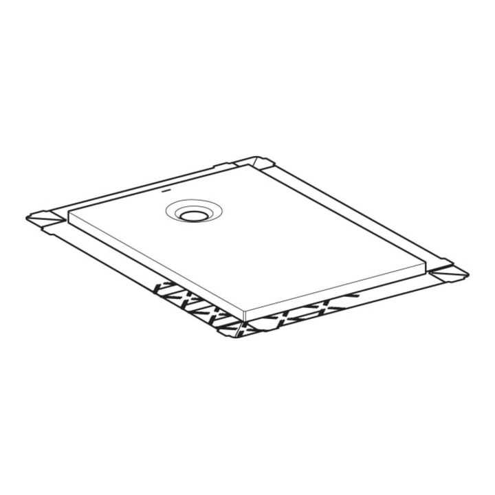 Geberit Bac à douche rectangulaire Olona blanc/mat, 100x80x4 cm