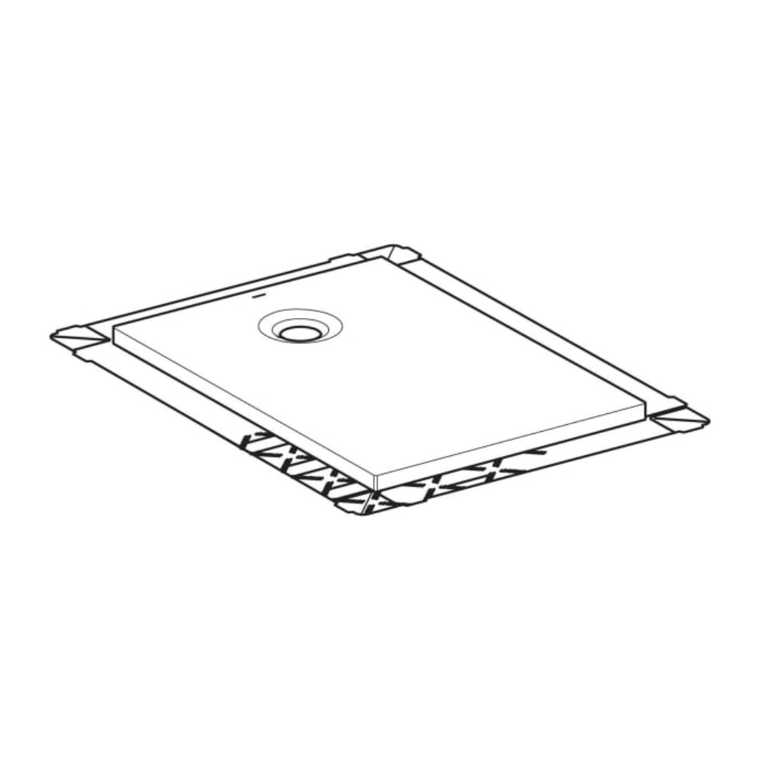 Geberit Bac à douche rectangulaire Olona blanc/mat, 100x80x4 cm