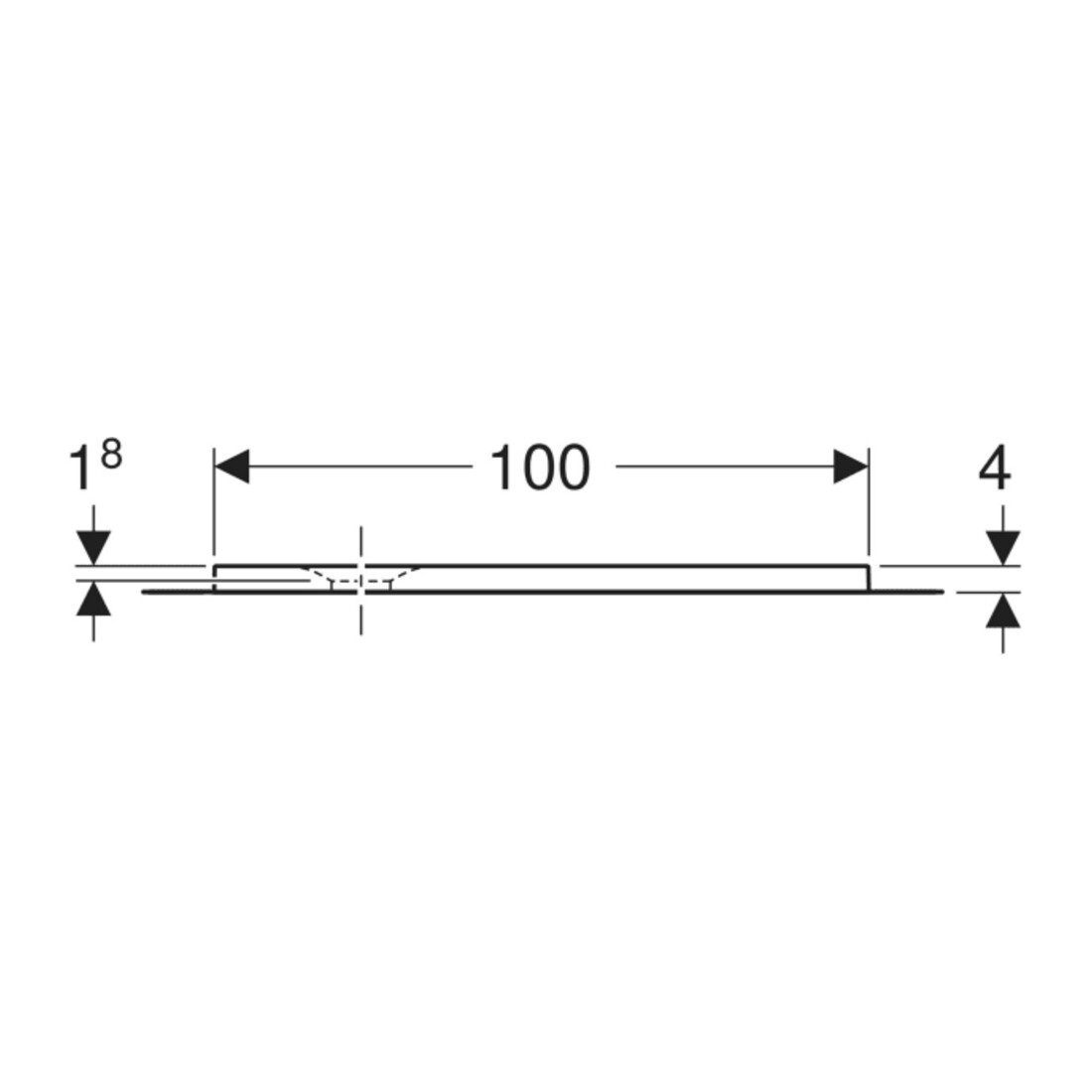 Geberit Bac à douche rectangulaire Olona blanc/mat, 100x80x4 cm