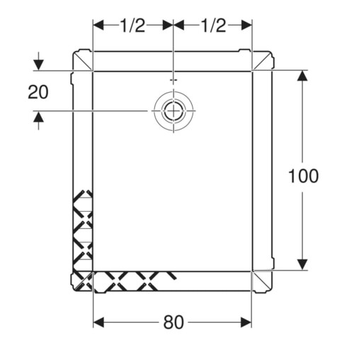 Geberit Bac à douche rectangulaire Olona blanc/mat, 100x80x4 cm