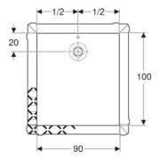 Geberit Bac à douche rectangulaire Olona blanc/mat, 100x90x4 cm-4