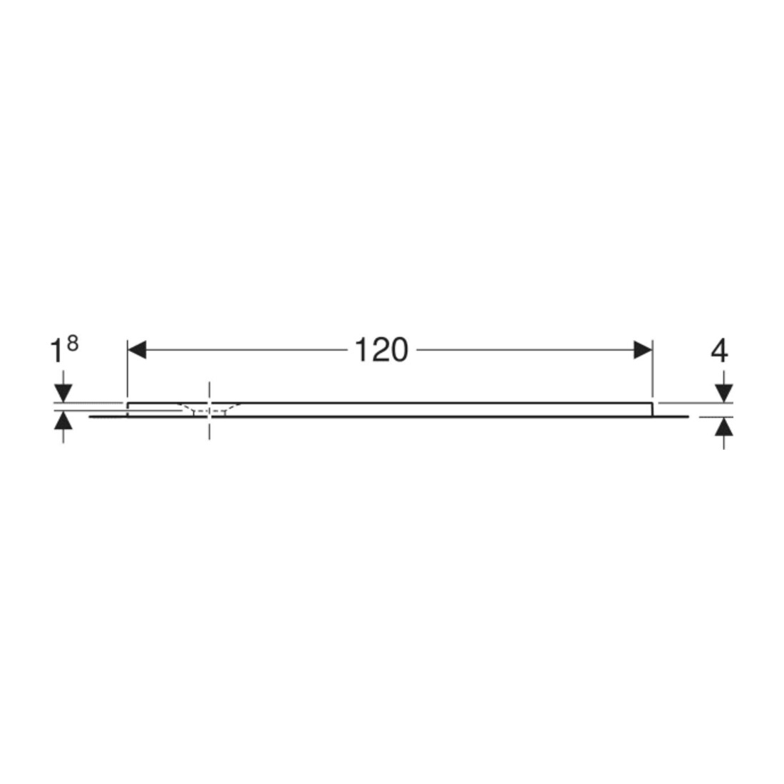 Geberit Bac à douche rectangulaire Olona blanc/mat, 120x80x4 cm