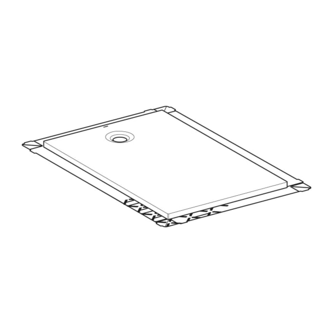 Geberit Bac à douche rectangulaire Olona blanc/mat, 140x100x4 cm