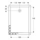 Geberit Bac à douche rectangulaire Olona blanc/mat, 140x100x4 cm
