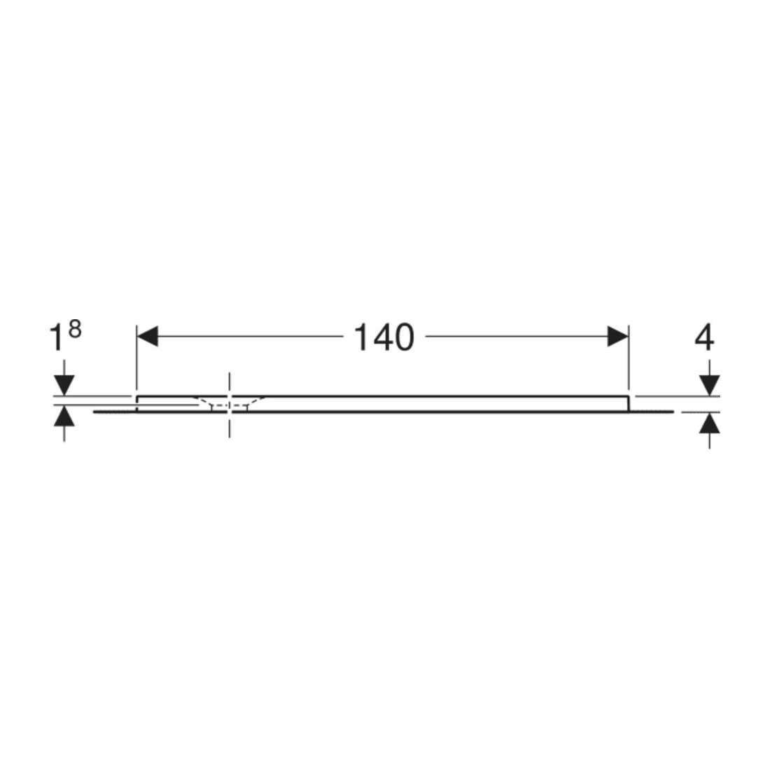 Geberit Bac à douche rectangulaire Olona blanc/mat, 140x100x4 cm