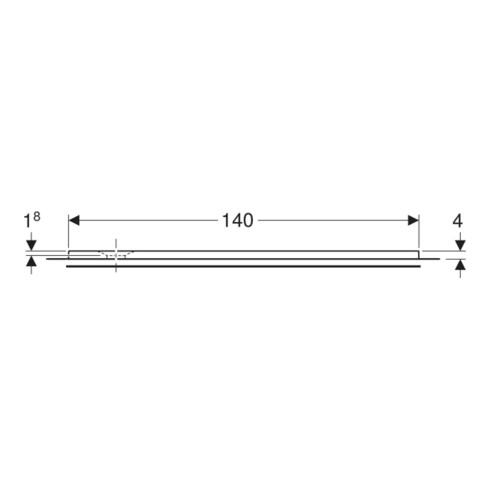 Geberit Bac à douche rectangulaire Olona blanc/mat, 140x80x4 cm